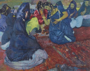 FETE MAROCAINE orientaliste moderniste Araber Peinture à l'huile